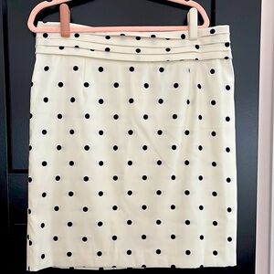 Alex Marie Polka Dot Lined Skirt in Cream/Black. Back Zipper and Buttons.Size 16
